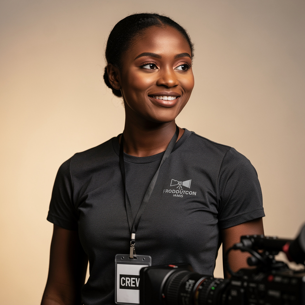 Studio portrait of a Black woman camera operator